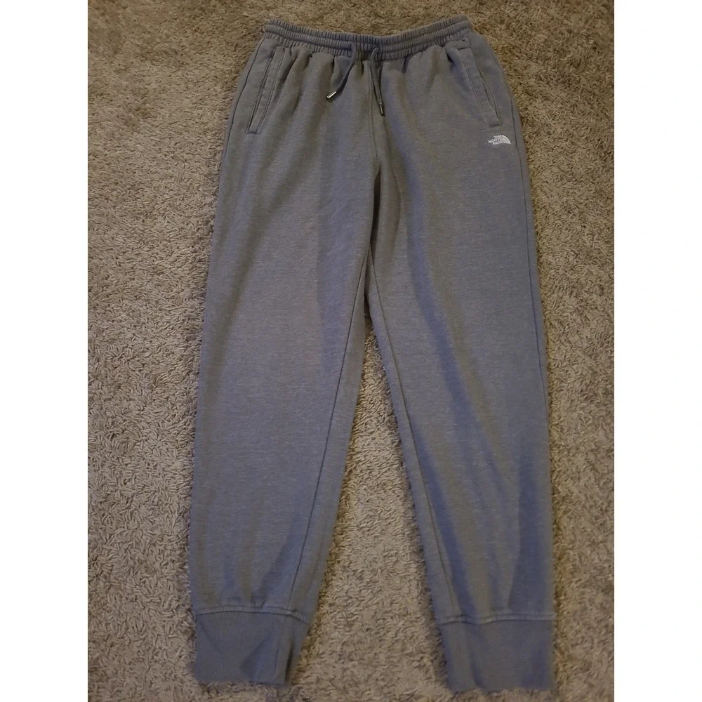 North Face Sweat Pants/Joggers Men's Medium Grey with White Logo